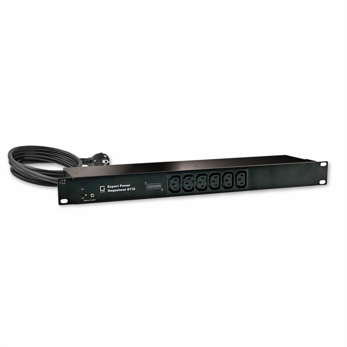 Güde Gude 8112-2 – Fernschaltsteckdose, 6× C13 (max. 10 A), 19"/1U, sequenziell schaltbar, Überspannungsschutz