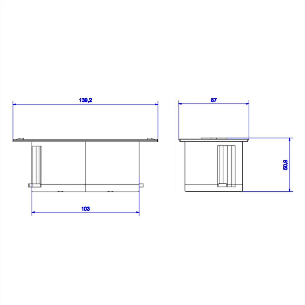 Bachmann DUE Einbausteckdosenleiste, 2×Schuko (Typ F), Einbau, Eingang Wieland GST18i3, 0,2 m – Schwarz