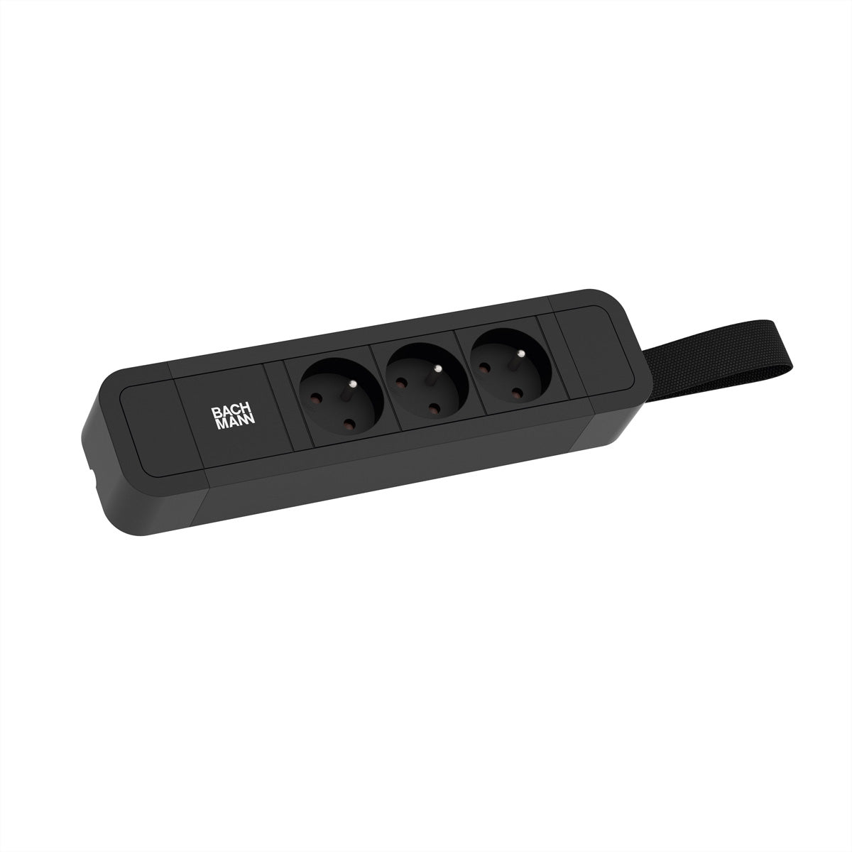 Bachmann PRIMO 2 Steckdosenleiste, 3×UTE, ohne Schalter, 2 m – schwarz