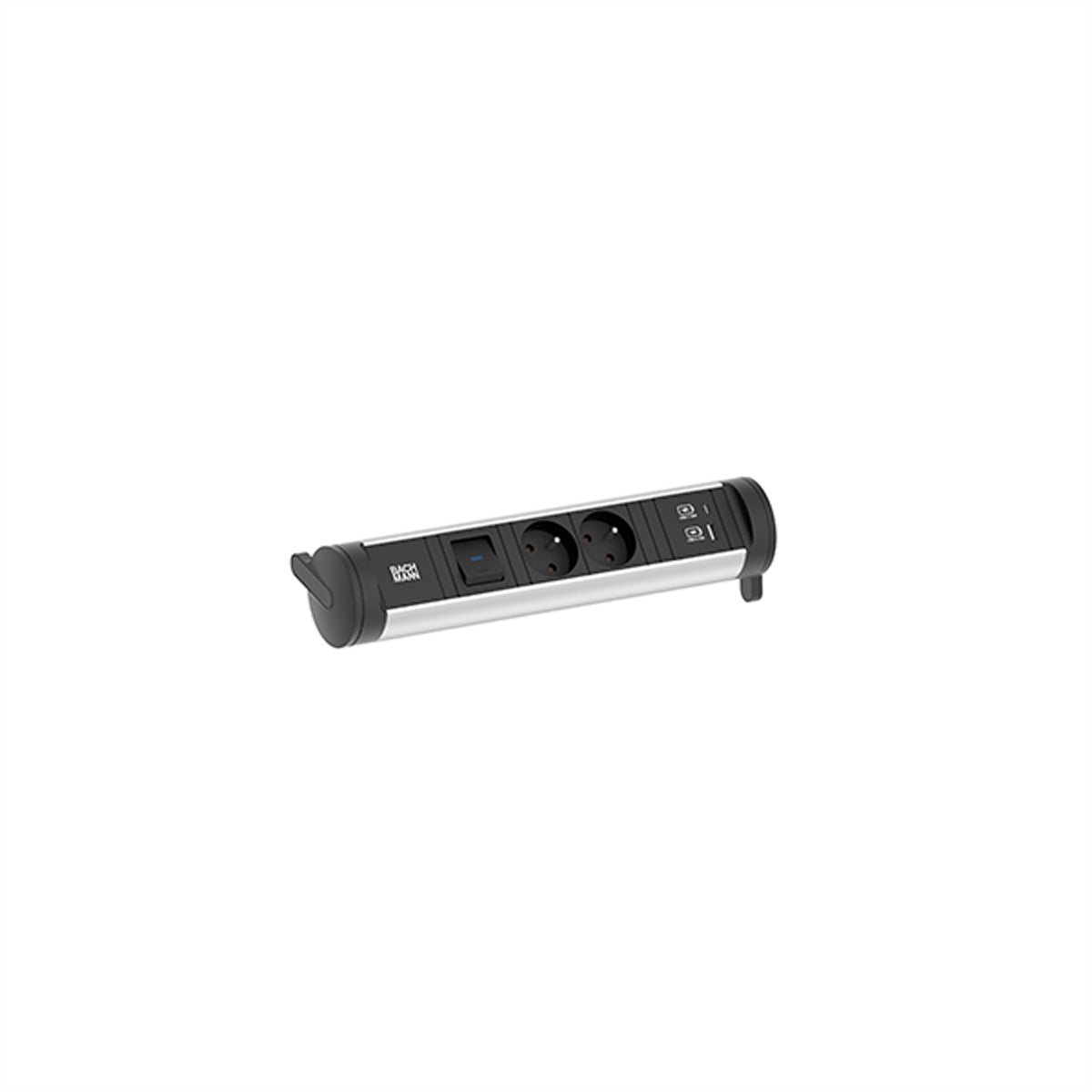 Bachmann CYCLE Base Steckdosenleiste – 2×UTE (Typ E), 2×USB‑A/USB‑C 22 W, Schalter, 0,2 m, für FR/CZ/SK