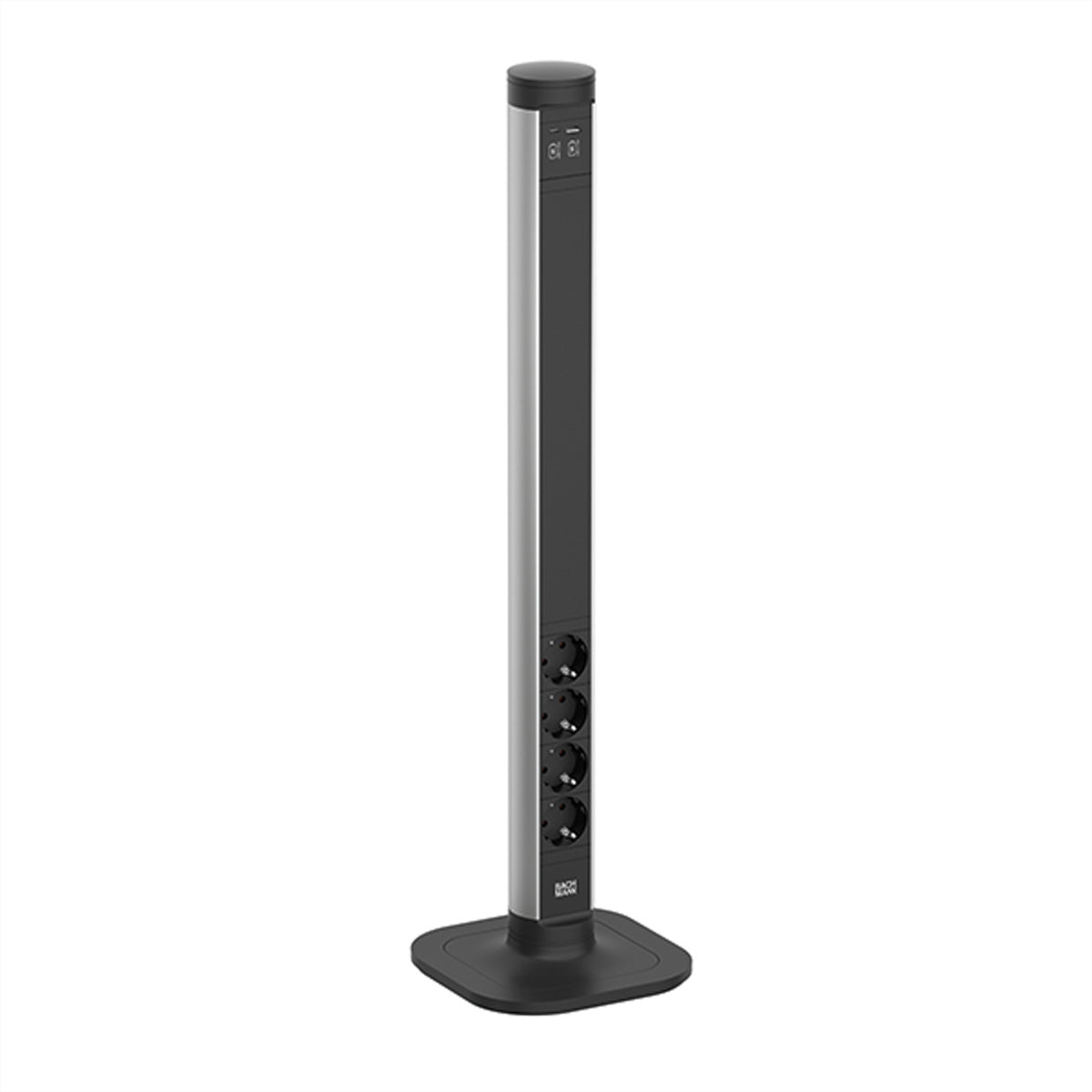 Bachmann CYCLE Pole L Steckdosenleiste – 4 Schutzkontakt-Steckdosen – 1 USB-C, 1 USB-A, 22 W – 2,5 m Zuleitung
