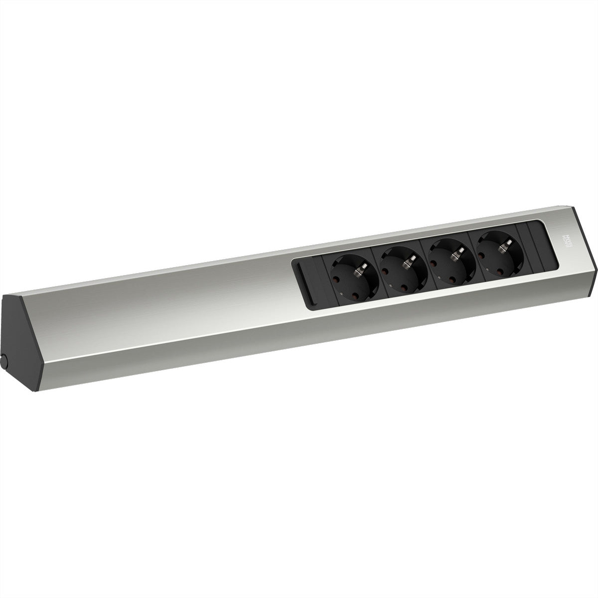 Bachmann Steckdosenleiste – 4×Schuko (Typ E/F), 2,0 m, Edelstahl-Optik