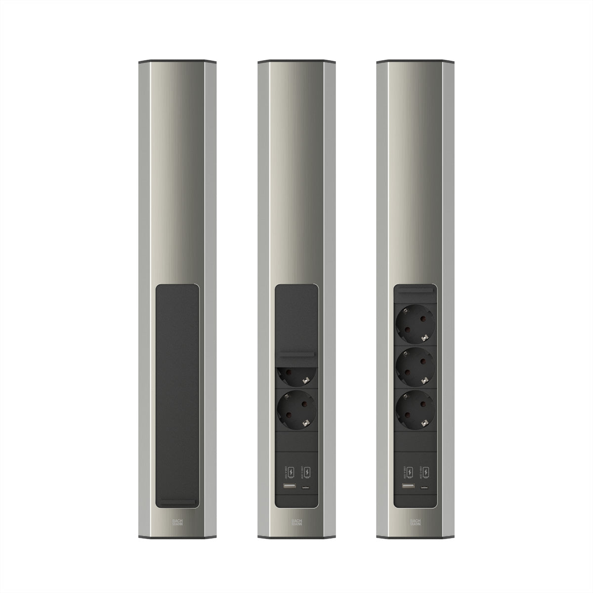 Bachmann Steckdosenleiste – 3×Schuko (Typ E/F), USB-A/USB-C 22 W, 2,0 m, IP20