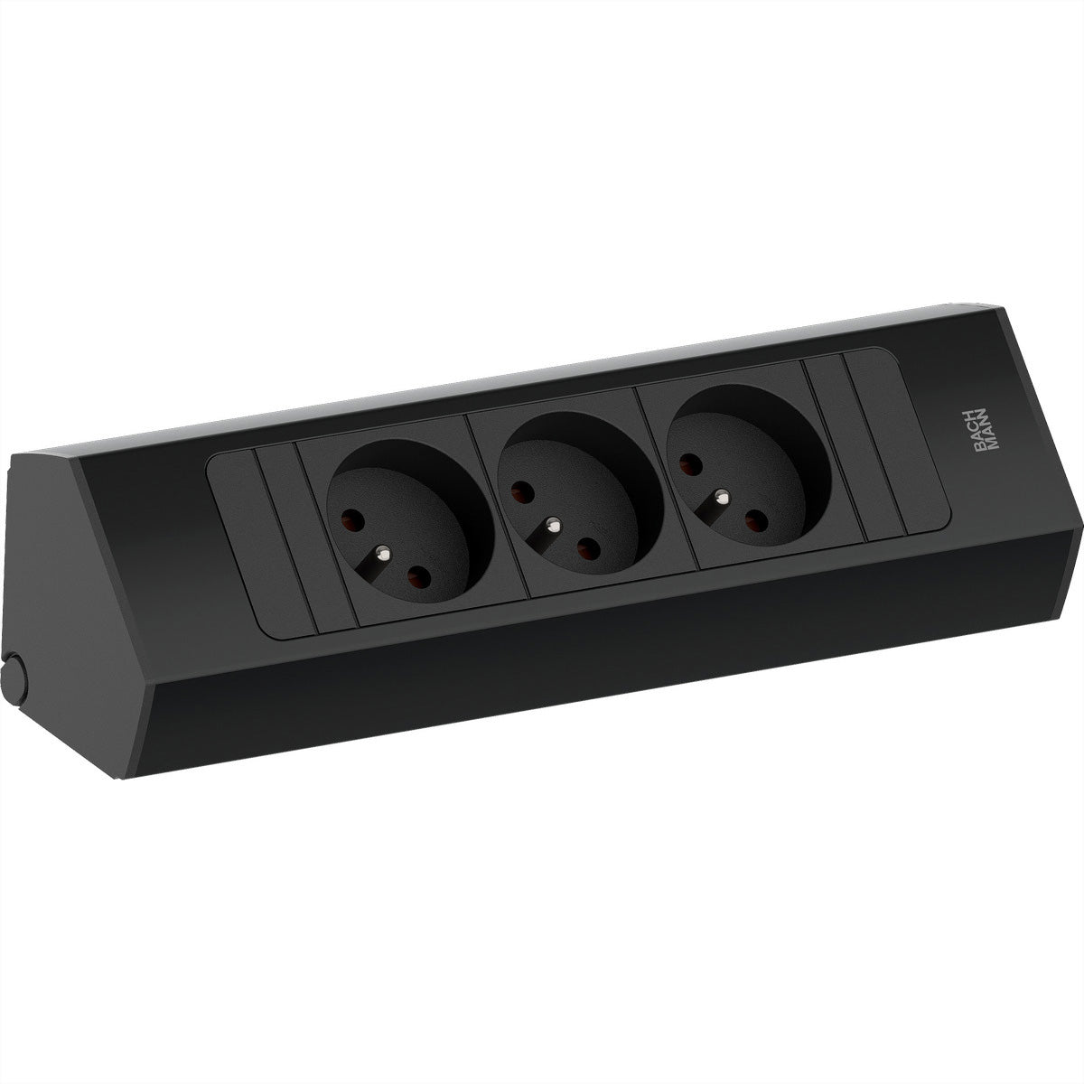 Bachmann CASIA 2 Steckdosenleiste – 3×UTE (Typ E), 2,0 m Kabel, Schwarz, Aufbau
