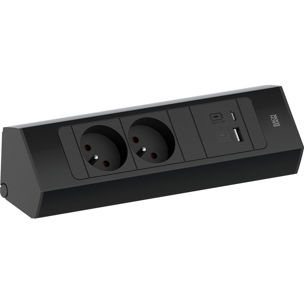 Bachmann CASIA 2 – Steckdosenleiste, 2× Typ E (UTE), 2× USB, 2 m, Stecker Schutzkontakt (Typ E/F)