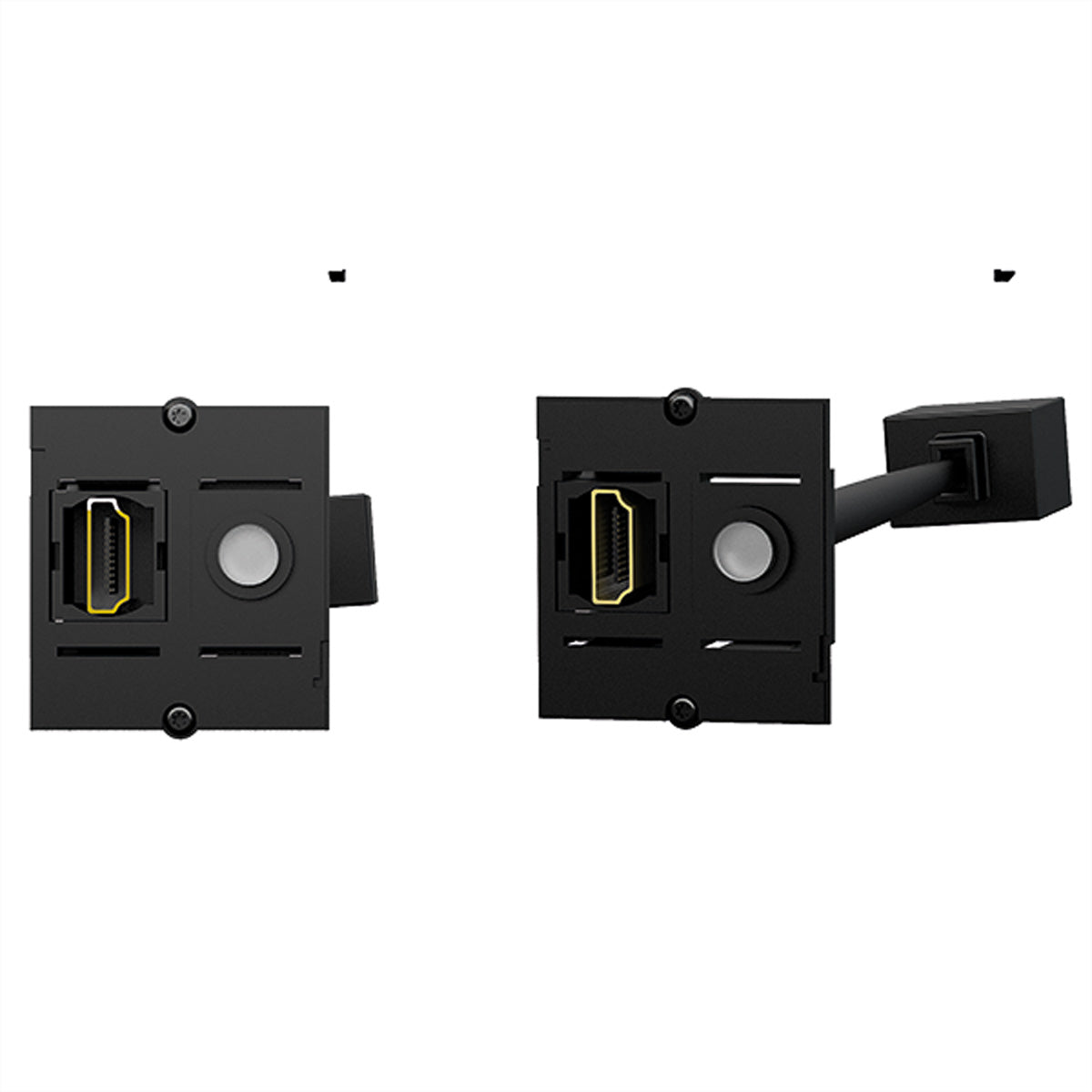 Bachmann Custom Modul, 1×HDMI-Einbaukupplung auf HDMI-Stecker 1,0 m, beleuchteter Taster auf RJ11-Stecker 1,0
