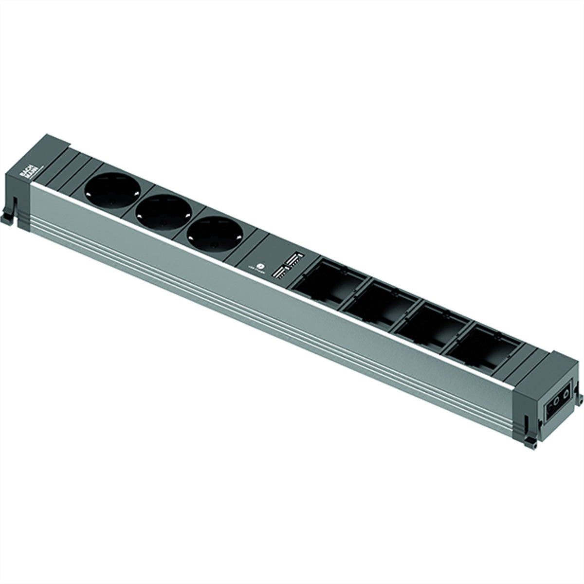 Bachmann CONF Steckdoseneinheit – 3×T13, USB-Ladegerät 5 V/3,1 A, Einbau
