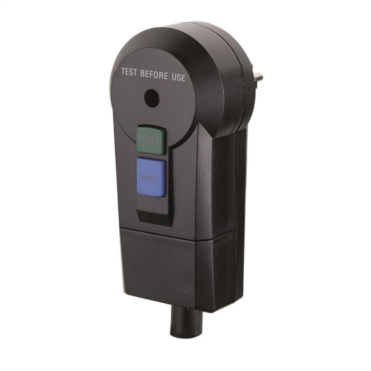 Bachmann FI-Zwischenstecker – 16 A, < 30 mA, 250 V, IP44 – Schwarz
