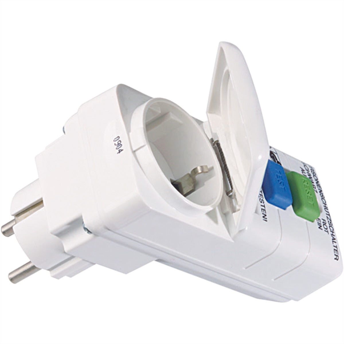 Bachmann FI-Zwischenstecker – 16 A, < 30 mA, 250 V, IP44 – Weiss