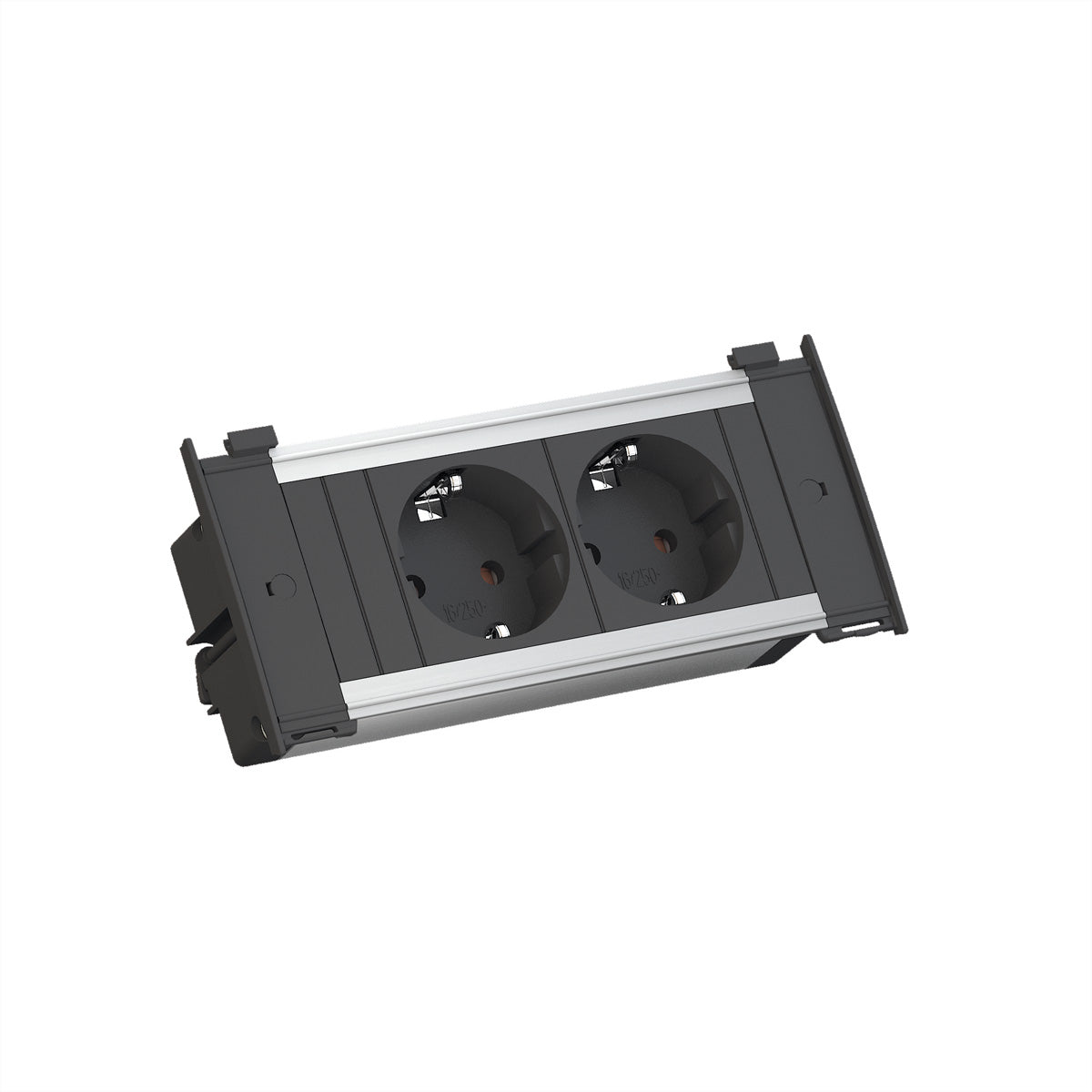 Bachmann KAPSA Steckdoseneinheit – 2×Schutzkontakt (Schuko Typ E/F), Einbau, 2 m Leitung