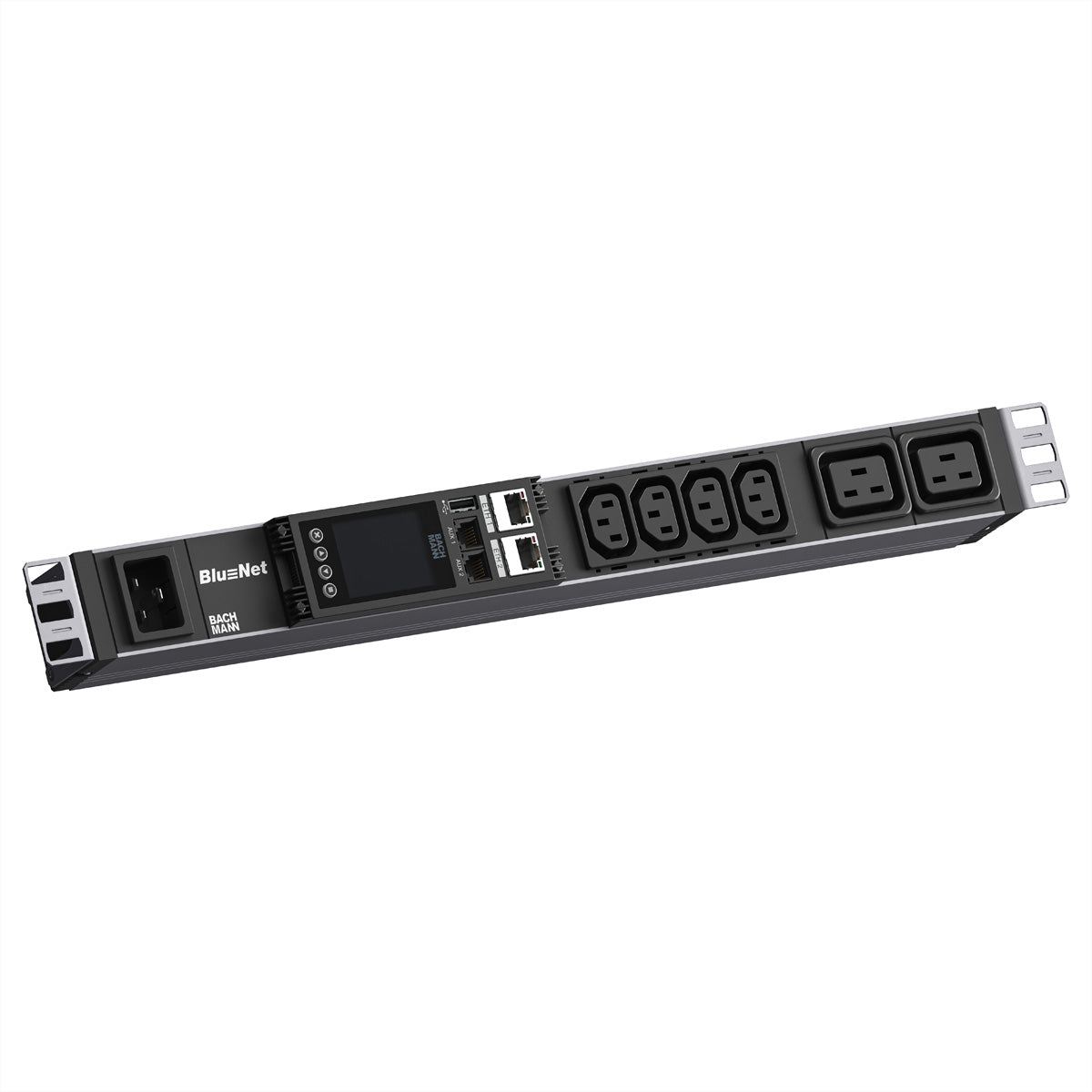 Bachmann BN ESSENTIAL – Rack-PDU Metered, 4× IEC C13 + 2× IEC C19, 16 A, Stecker IEC 60320 C20, 3,6 kW