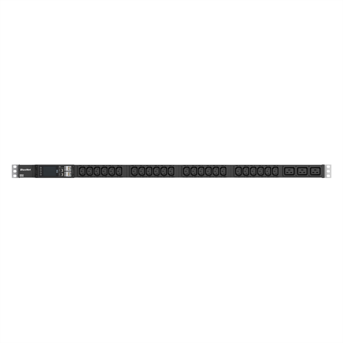 Bachmann BN ESSENTIAL Steckdosenleiste – 24×C13 + 3×C19, 1×USB‑A, 3,0 m, Überwacht (Messung pro Phase), CEE 16