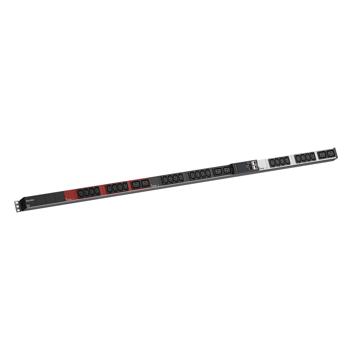 Bachmann Rack-PDU – Überwacht, NMC, 3-phasig, 16 A 400 V, 24×C13 + 6×C19, IEC 60309 5-polig, 3,0 m