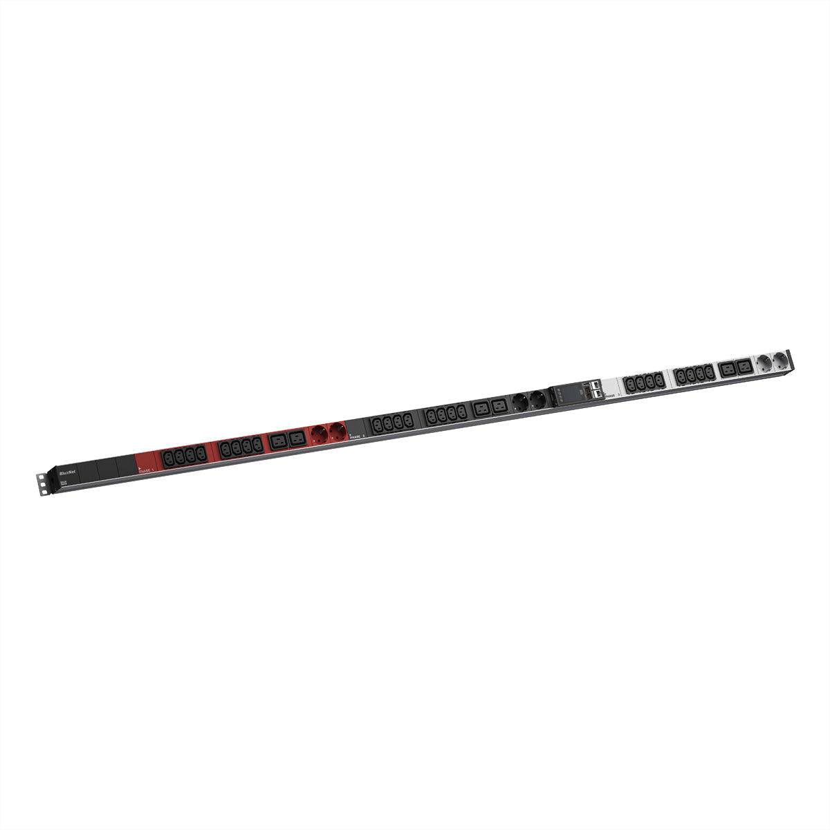 Bachmann BN ESSENTIAL – Rack-PDU gemessen, 3-phasig, 24× IEC C13 + 6× IEC C19 + 6× Schuko (Typ F), CEE 16A