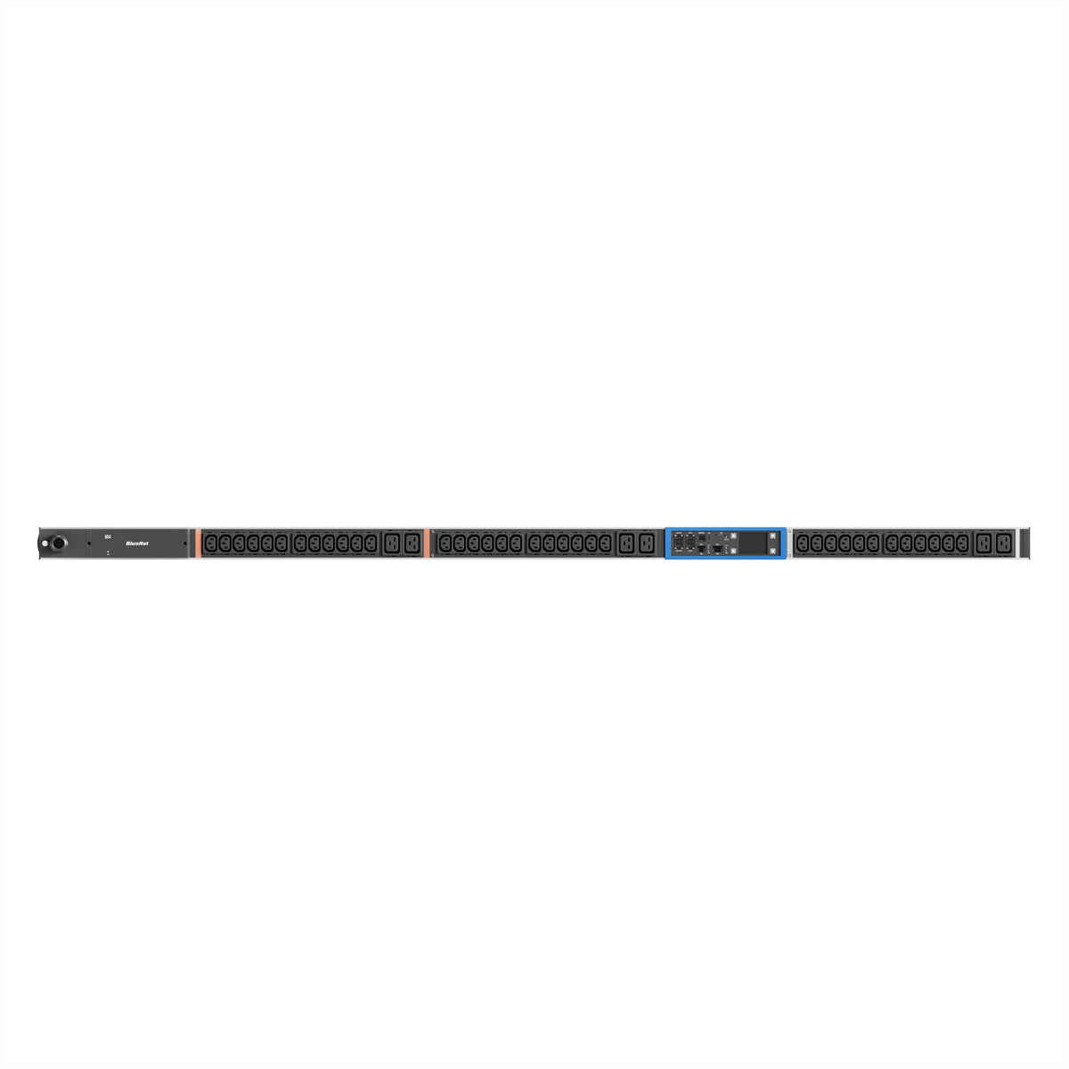 Bachmann Rack-PDU, gemessen, 3-phasig 11 kW, (36×C13 + 6×C19), Eingang CEE 16-5 (rot), 3 m – mehrfarbig