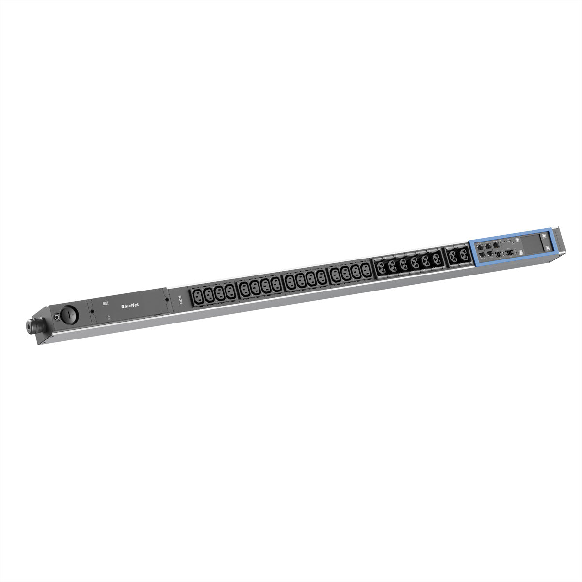 Bachmann BN PRO M+ RCM Rack-PDU mit Messung pro Ausgang, mit Haltewinkel, einphasig 3,6 kW, (16×C13 + 8×Combo)