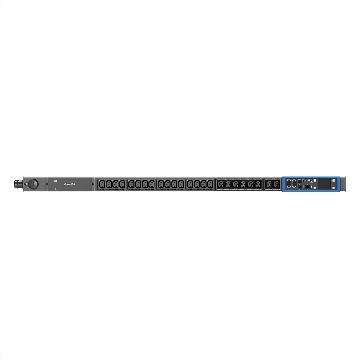 BACHMANN BN PRO S – IP-Steckdosenleiste, 16× IEC C13 + 8× Combo IEC, schaltbar, 3 m, Stecker CEE 16 A