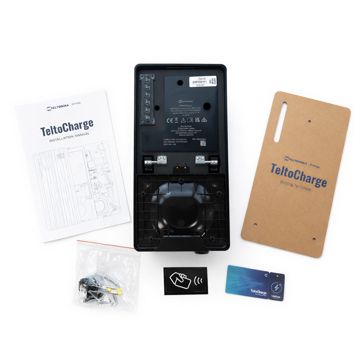 Teltonika TeltoCharge EVC110 Ladestation – 11 kW, 32 A, 3-phasig, Typ 2 Buchse, ohne Kabel, IK10, Schwarz