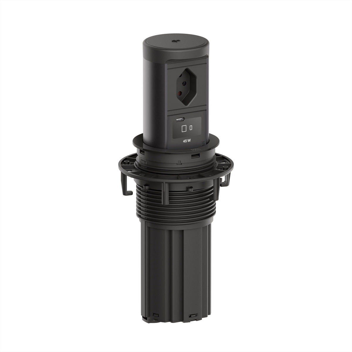 Bachmann ELEVATOR2 Einbausteckdosenleiste, 1×T13, 1×USB-C Wireless 15 W, Einbau, 0,5 m – Schwarz