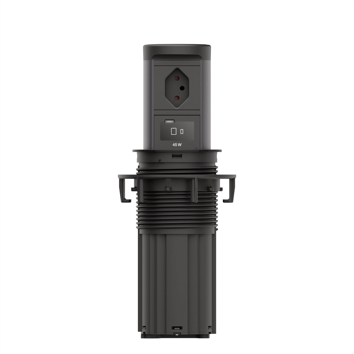 Bachmann ELEVATOR2 Einbausteckdosenleiste, 1×T13, 1×USB-C Wireless 15 W, Einbau, 0,5 m – Schwarz
