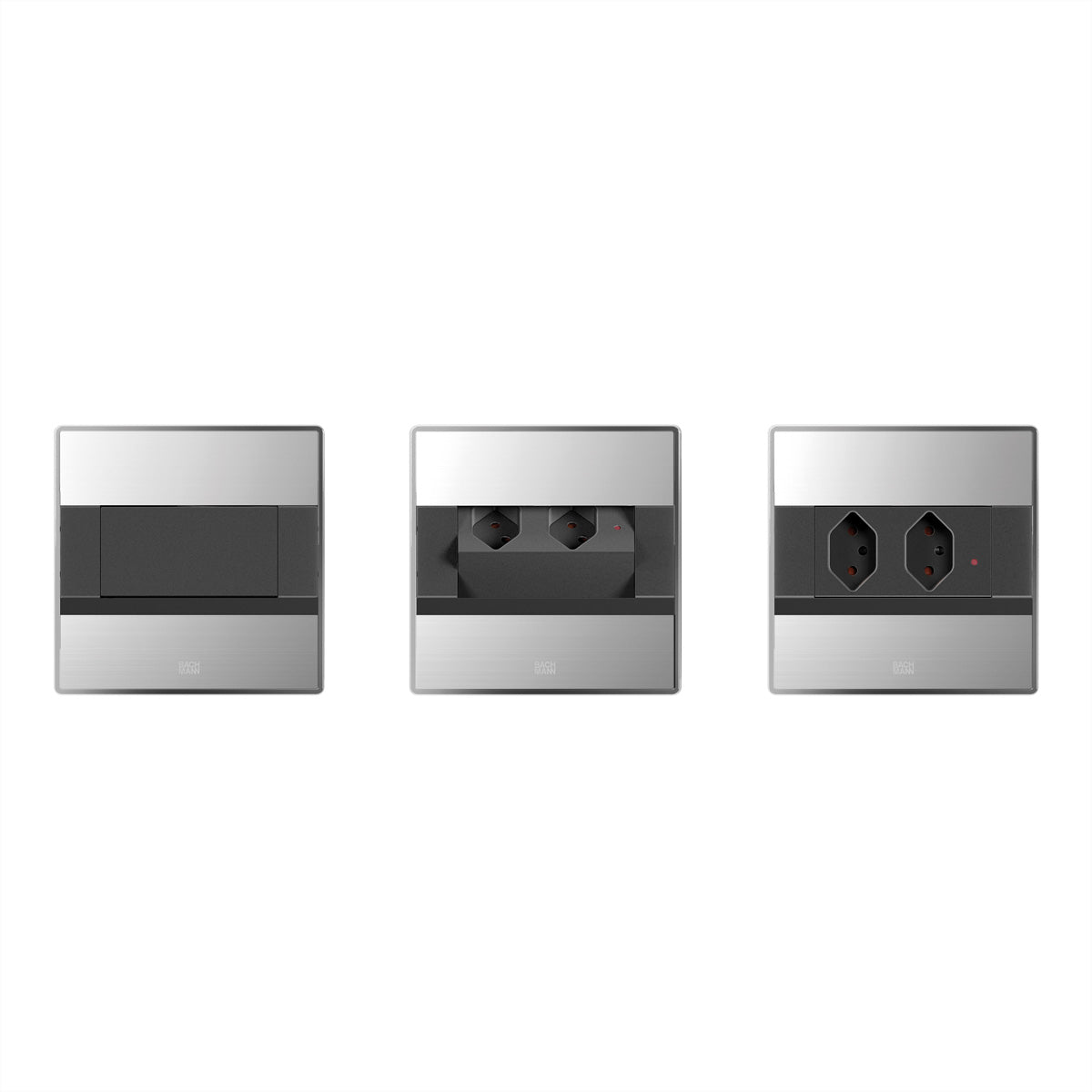 Bachmann SENSE Einbausteckdosenleiste, 2×T13, Einbau, Eingang T12, 2 m – silber