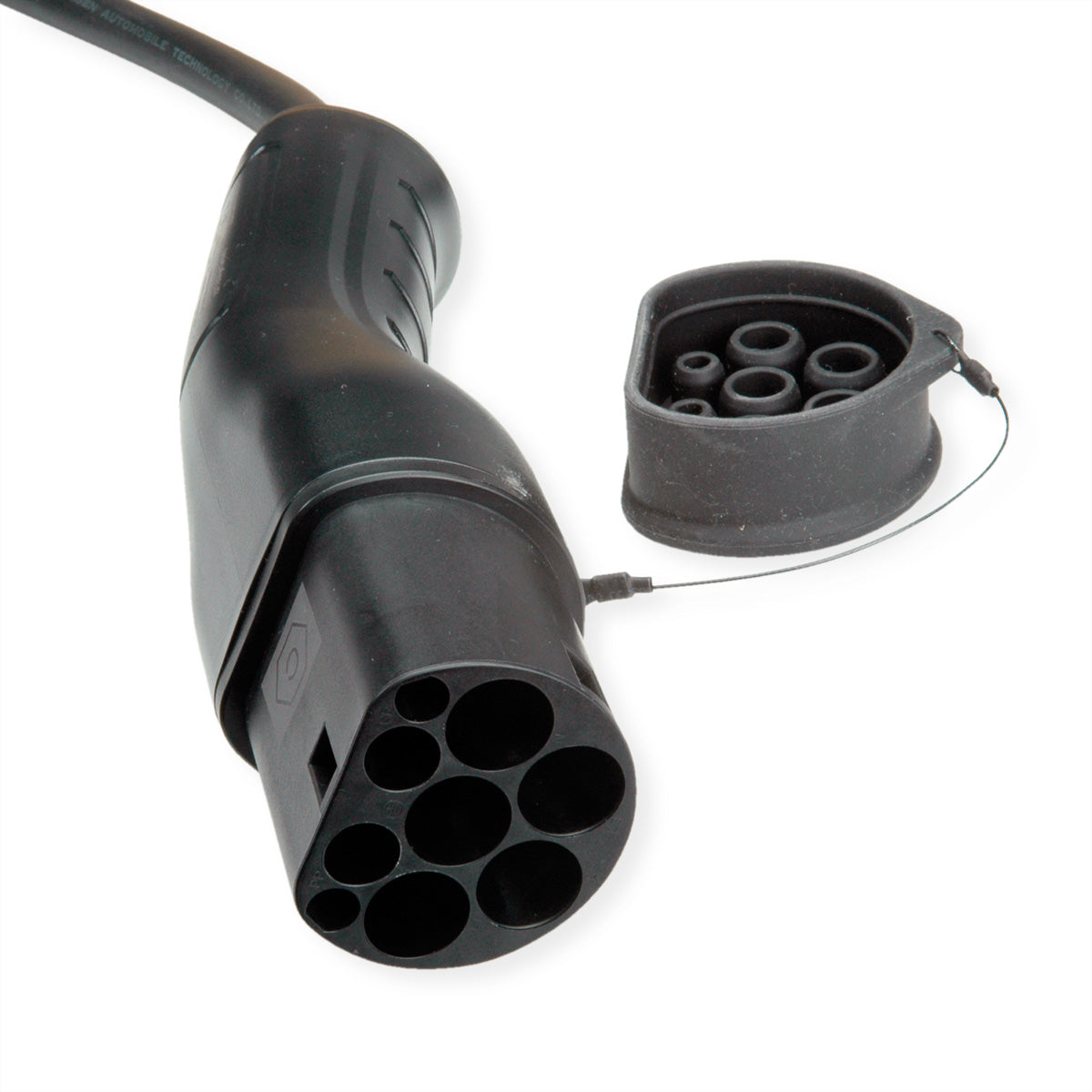 ROLINE Typ 2 Stromkabel – Typ 2–Typ 2, 7,5 m, 3-phasig, 11 kW (480 V / 16 A), IP54/IP65, schwarz