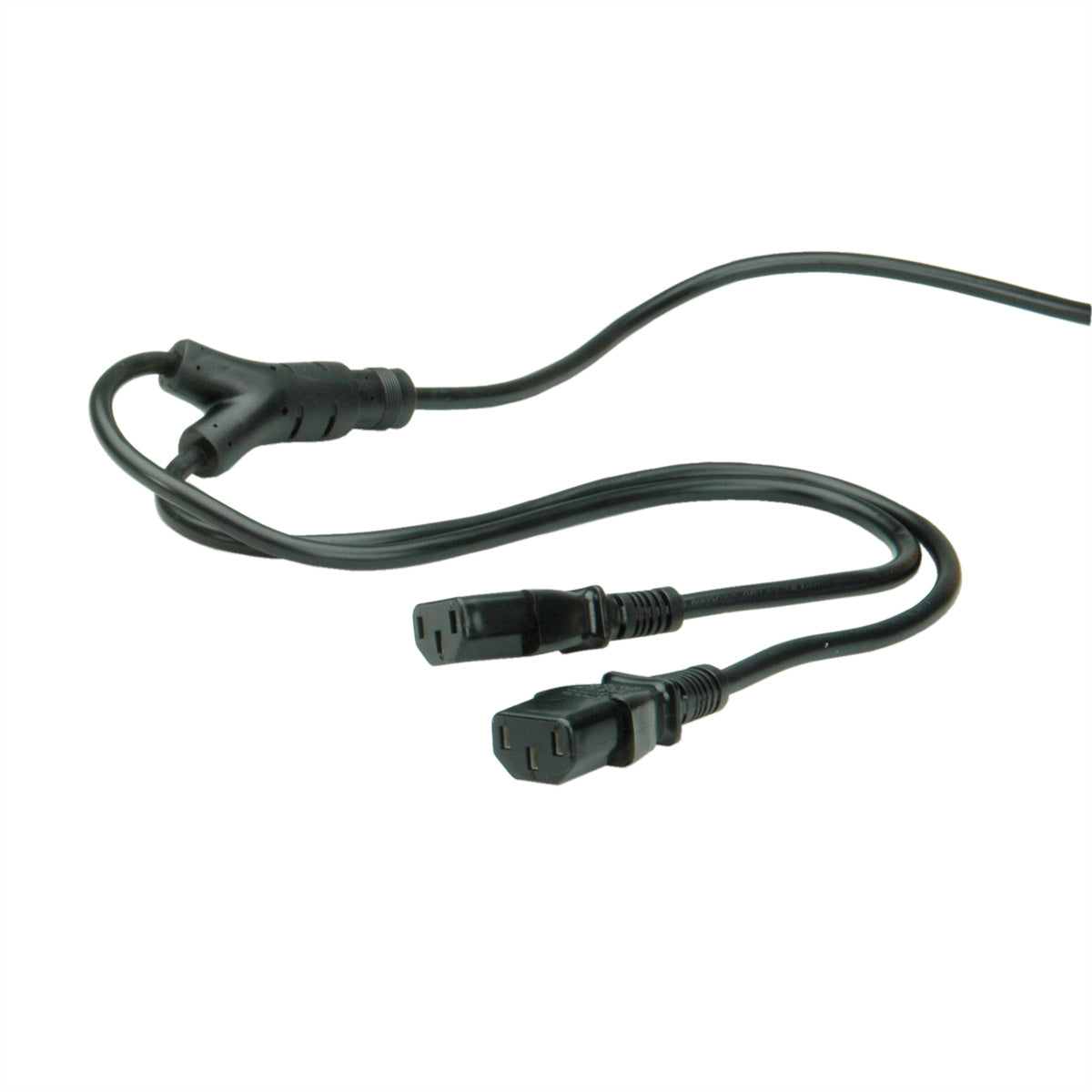 VALUE Netzkabel – Schuko (CEE 7/7) – 2× IEC C13, 2 m, 250 V/10 A, schwarz
