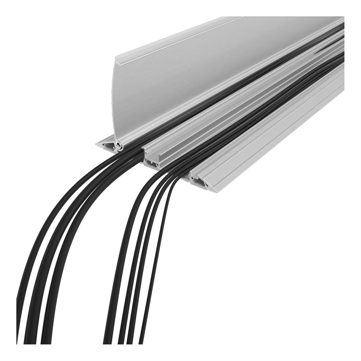 Dataflex Addit Kabelbrücke – 1,2 m – Aussen 145×20 mm – Aluminium – Silber, 500 kg