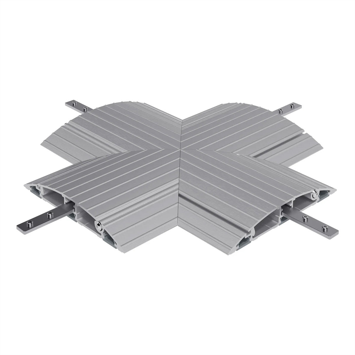 Dataflex Addit Kreuzverbindung 462 – Kabelschutz, Aluminium, 2× Kabelkanäle, Traglast 500 kg, Silber