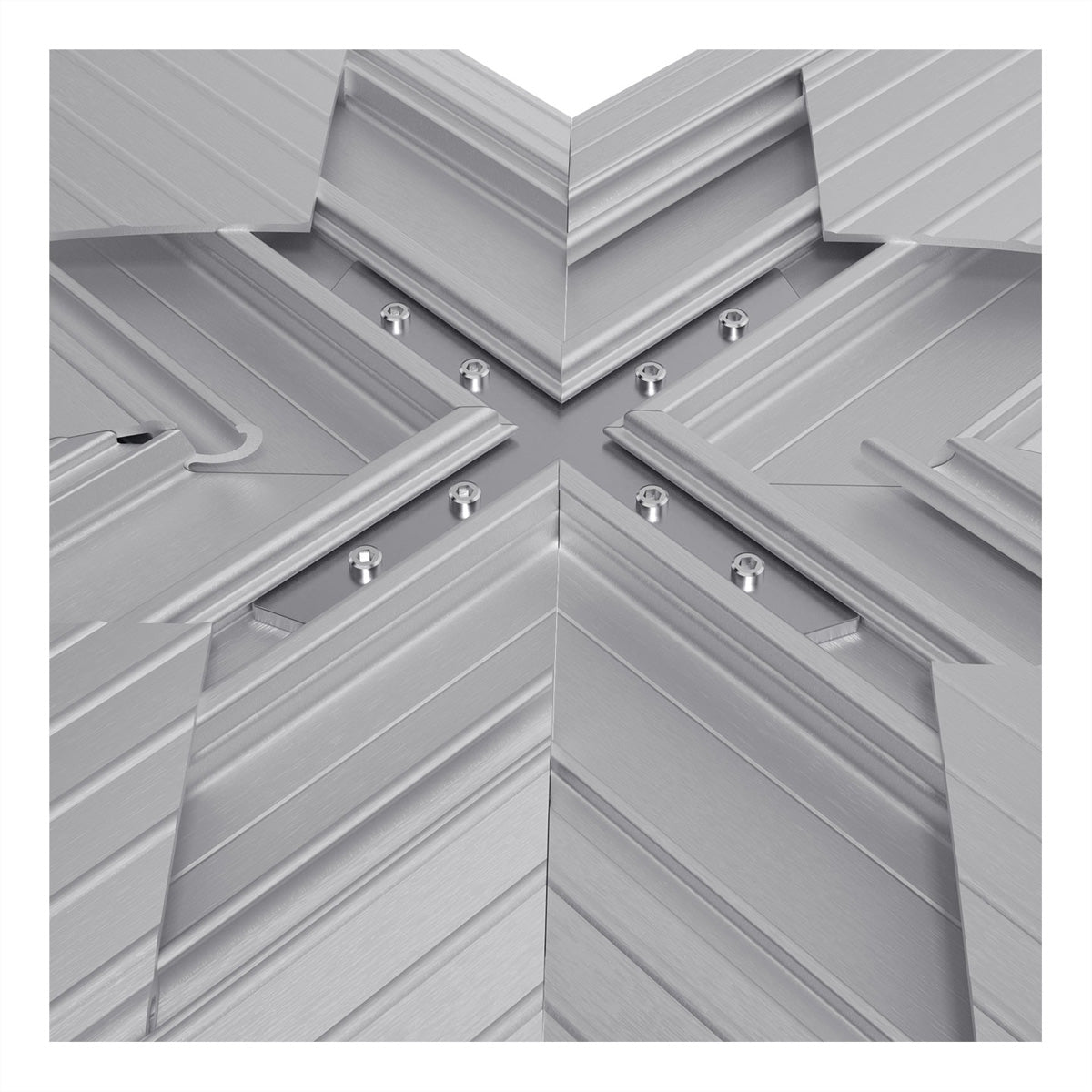 Dataflex Addit Kreuzverbindung 462 – Kabelschutz, Aluminium, 2× Kabelkanäle, Traglast 500 kg, Silber