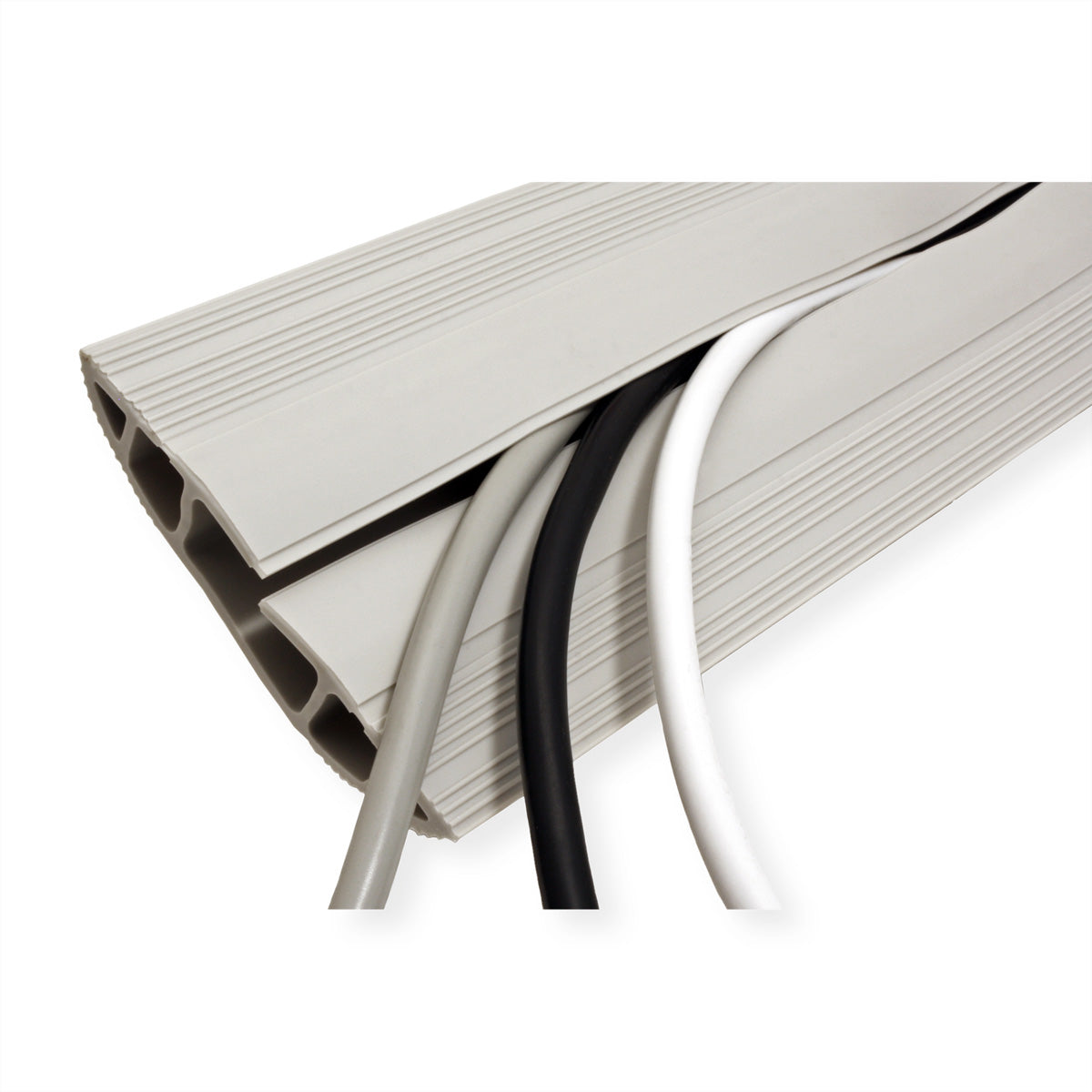 Dataflex Kabelbrücke – 3 m – Aussen 83 × 15 mm – PVC – Grau, 3 Kanäle, selbstklebend, 1 Stk.