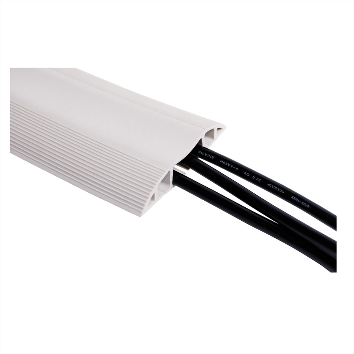 Dataflex Kabelbrücke – 3 m – Aussen 83 × 15 mm – PVC – Grau, 3 Kanäle, selbstklebend, 1 Stk.
