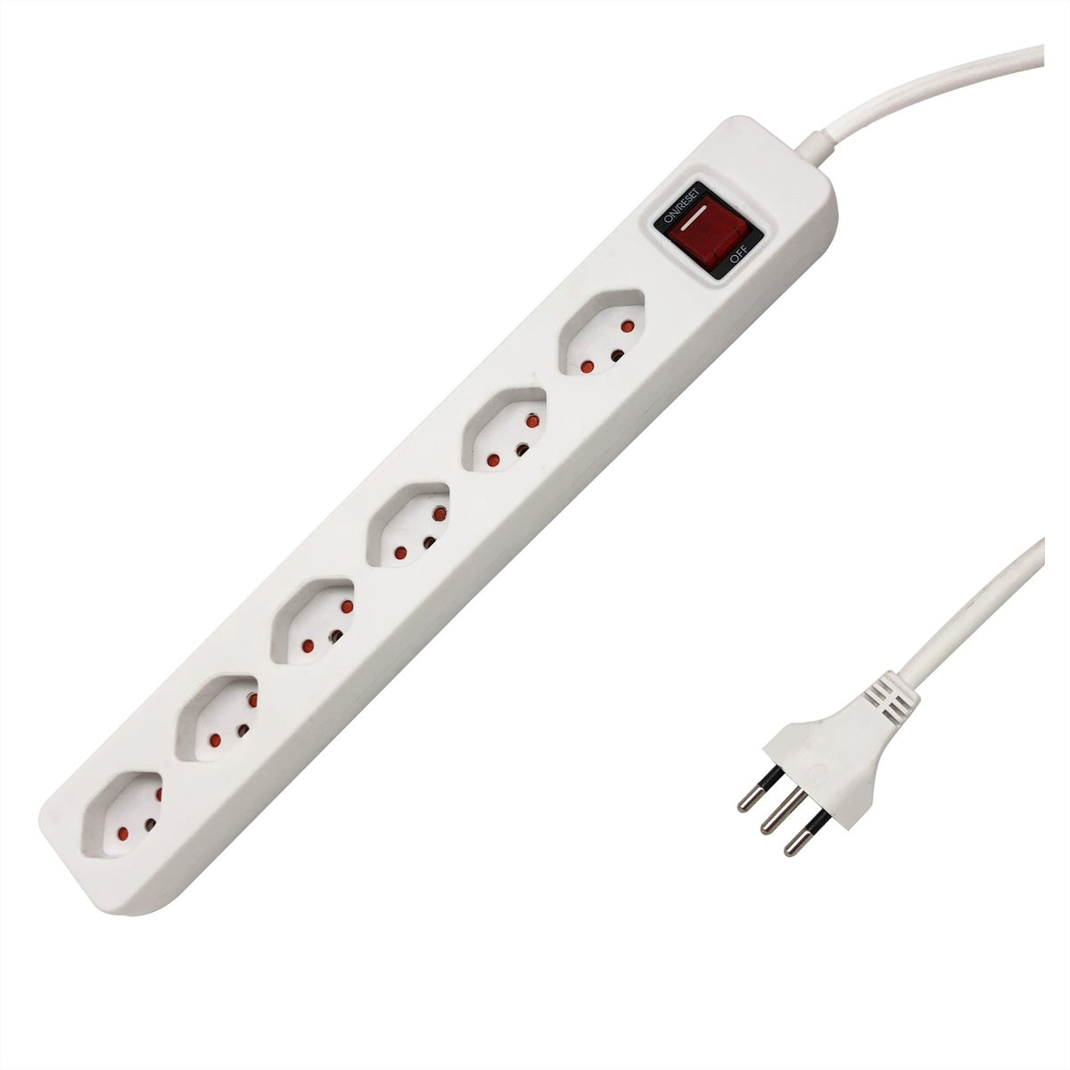 M. Schönenberger Schönenberger Plus Steckdosenleiste, 6×T13, mit Schalter, 1,5 m, Eingang T12, IP20 – weiss