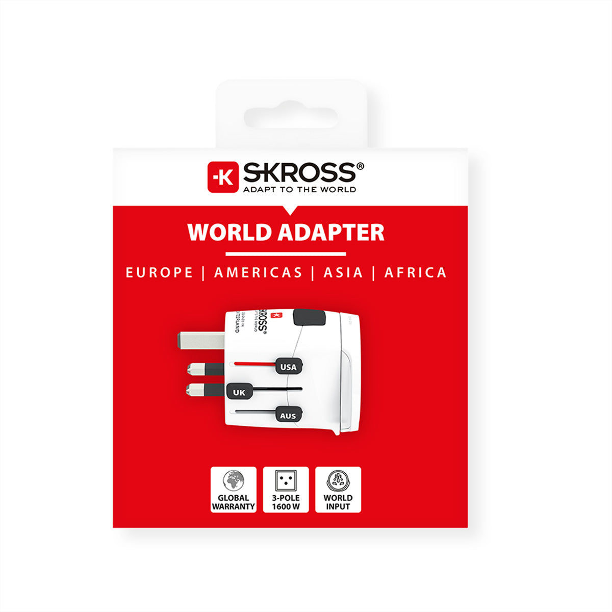 SKROSS PRO Light World Reiseadapter – Universal zu Universal, 100–250 V, 1575 W