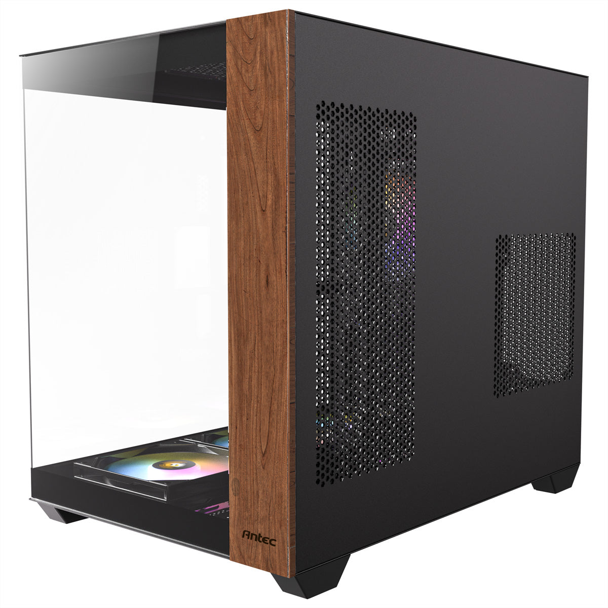 Antec CX800 – PC-Gehäuse – Midi Tower, ATX, Schwarz/Holz, Seitenfenster, 3×120 mm Lüfter, 2×3,5"+2×2,5"