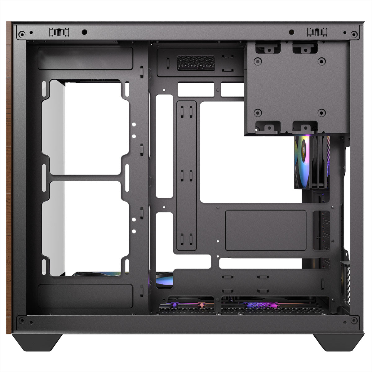 Antec CX800 – PC-Gehäuse – Midi Tower, ATX, Schwarz/Holz, Seitenfenster, 3×120 mm Lüfter, 2×3,5"+2×2,5"