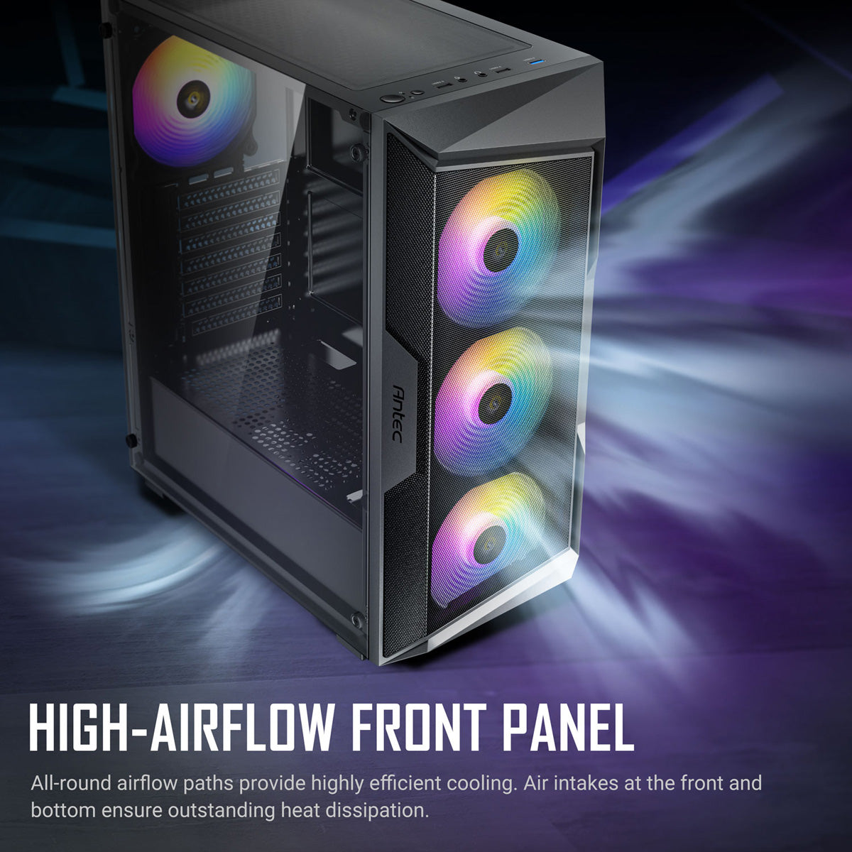 Antec AX61 Elite – PC-Gehäuse (Midi-Tower) – für ATX, micro ATX, ITX, Schwarz