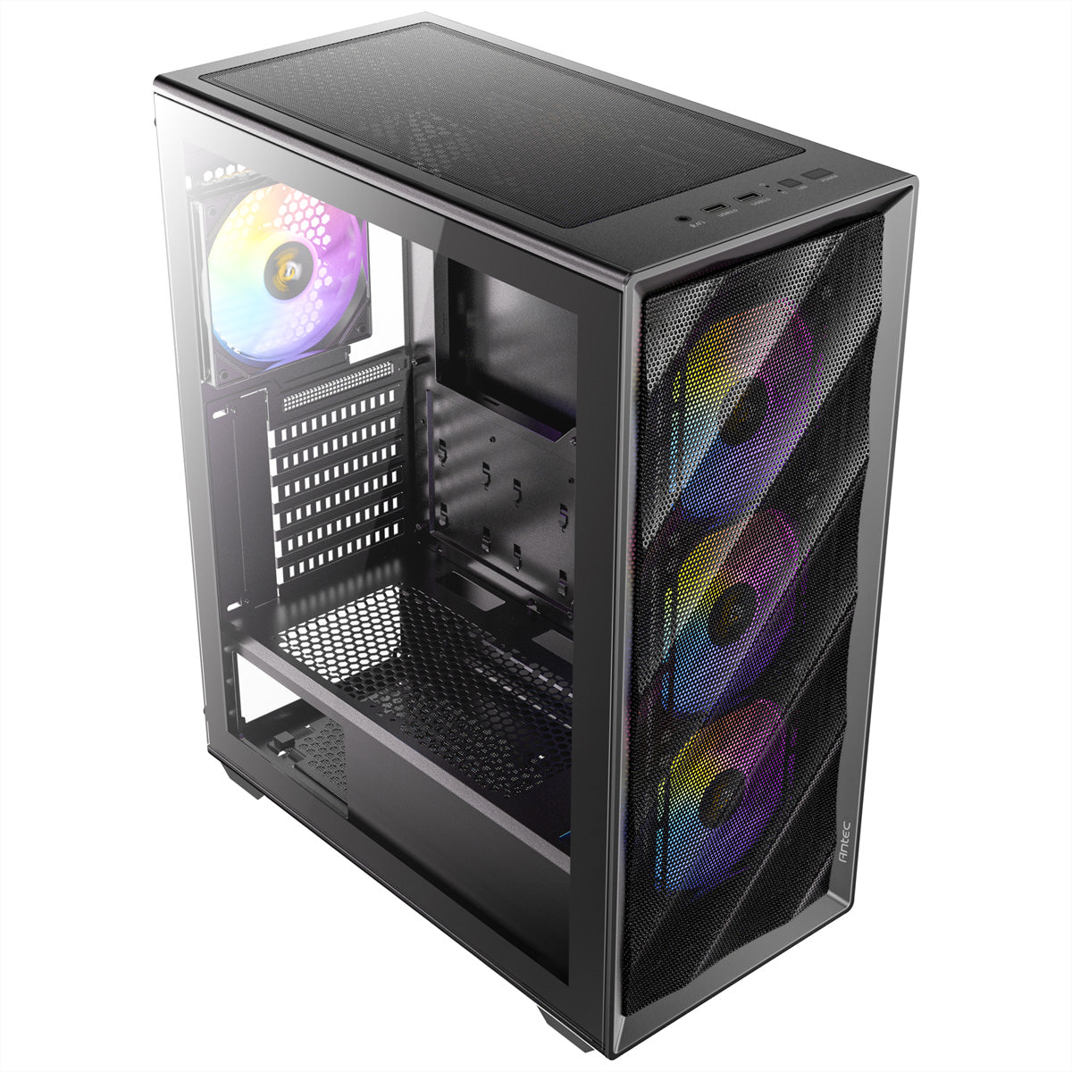 Antec AX85 – PC-Gehäuse – Midi Tower, für ATX, micro-ATX, Mini-ITX, 4×120 mm Lüfter, 360 mm Radiator, Schwarz