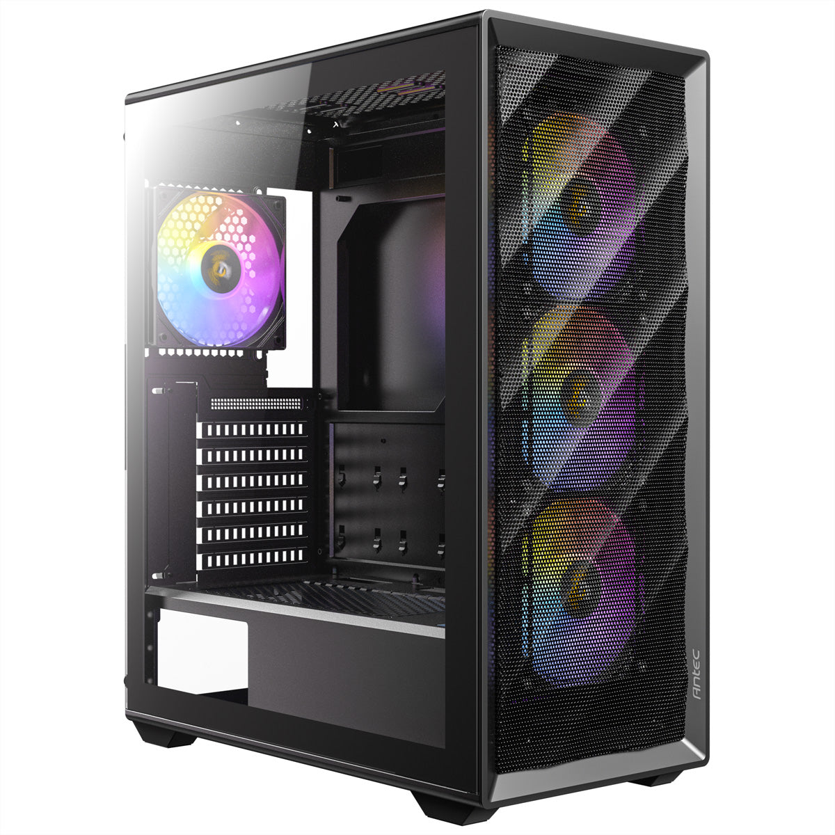 Antec AX85 – PC-Gehäuse – Midi Tower, für ATX, micro-ATX, Mini-ITX, 4×120 mm Lüfter, 360 mm Radiator, Schwarz