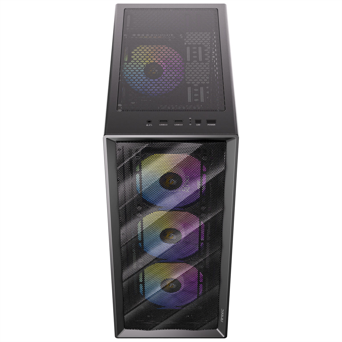 Antec AX85 – PC-Gehäuse – Midi Tower, für ATX, micro-ATX, Mini-ITX, 4×120 mm Lüfter, 360 mm Radiator, Schwarz