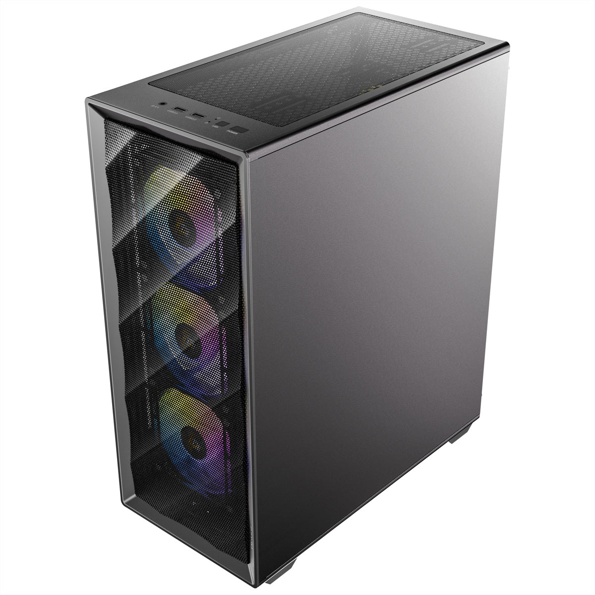 Antec AX85 – PC-Gehäuse – Midi Tower, für ATX, micro-ATX, Mini-ITX, 4×120 mm Lüfter, 360 mm Radiator, Schwarz