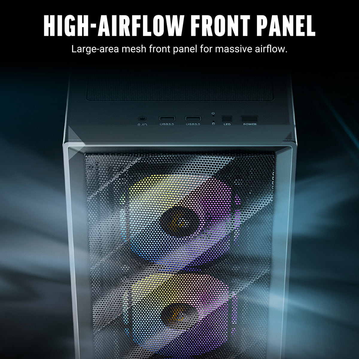 Antec AX85 – PC-Gehäuse – Midi Tower, für ATX, micro-ATX, Mini-ITX, 4×120 mm Lüfter, 360 mm Radiator, Schwarz