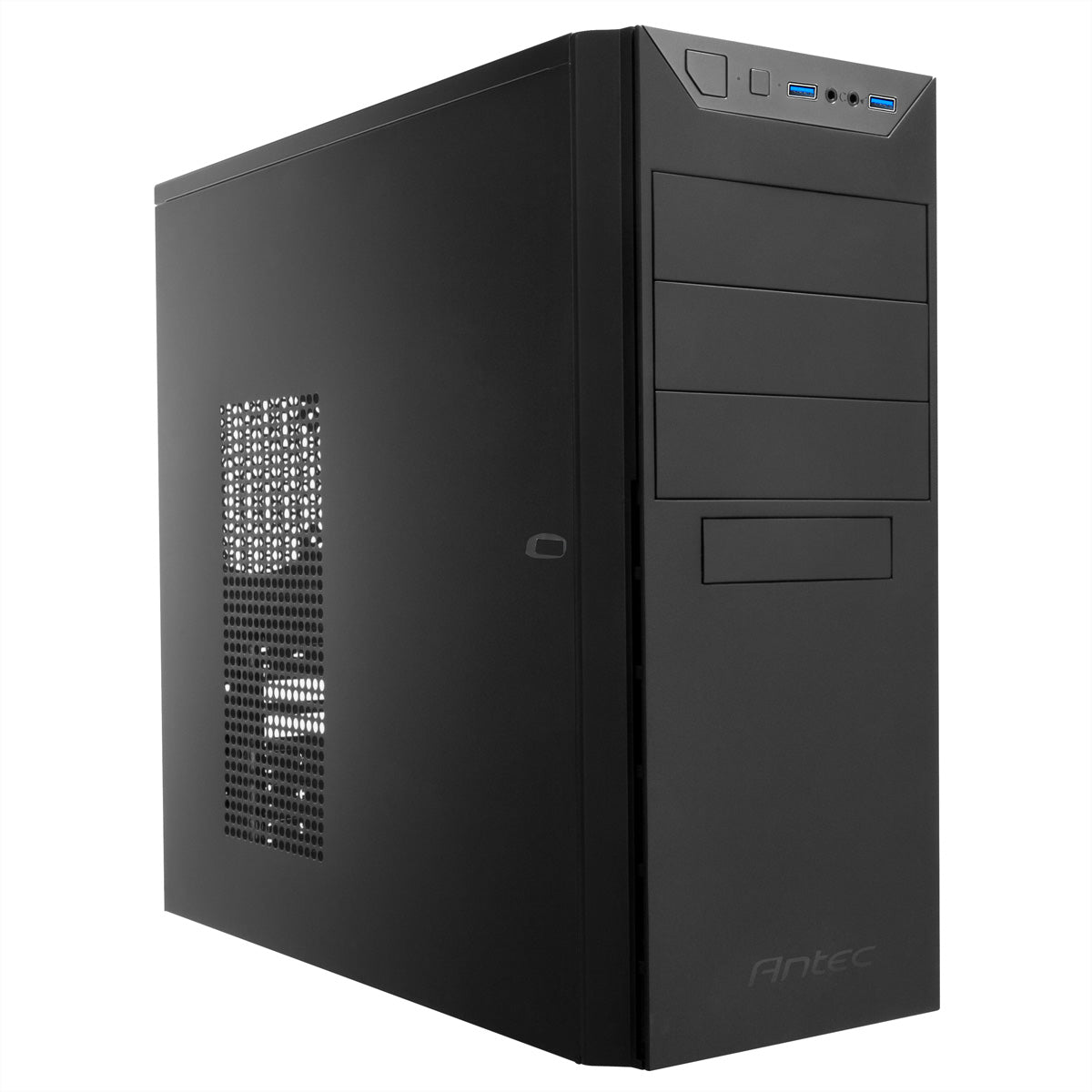 Antec VSK 4000B-U3/U2 – PC-Gehäuse – ATX/mATX Midi-Tower, Schwarz, 2×USB 3.0, 7×Erweiterungsslots, 5×3,5"