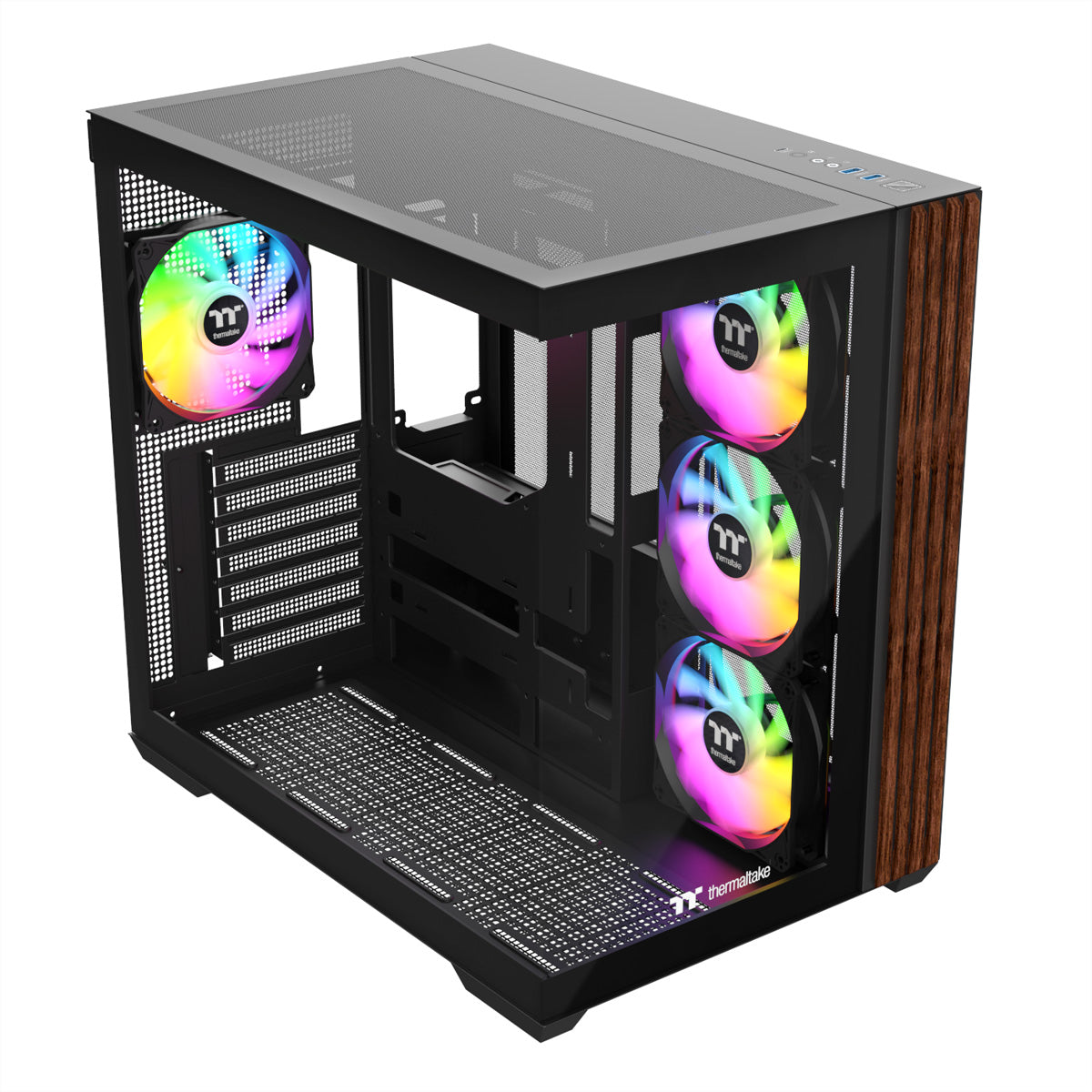 Thermaltake View 380 WS ARGB – Gehäuse – Mid Tower, Schwarz, 4×ARGB, 360 mm Radiator, für ATX/mATX/Mini-ITX