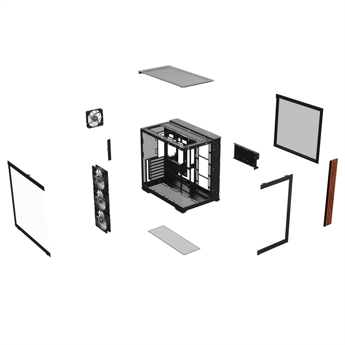 Thermaltake View 380 WS ARGB – Gehäuse – Mid Tower, Schwarz, 4×ARGB, 360 mm Radiator, für ATX/mATX/Mini-ITX