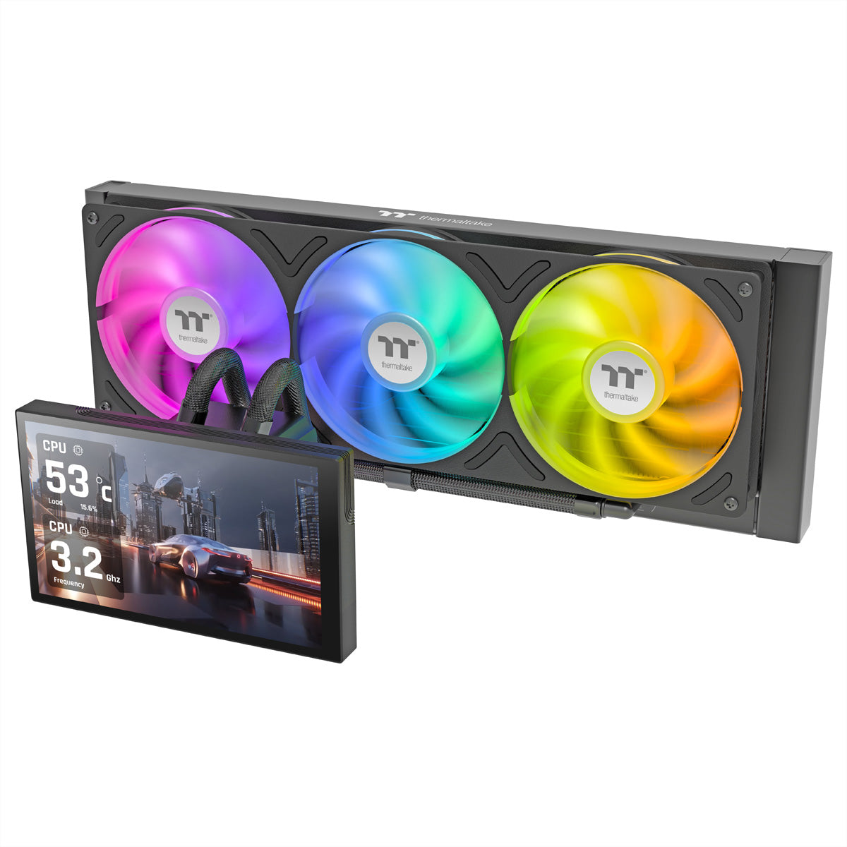 Thermaltake ST360 Ultra ARGB Sync – AIO-Wasserkühlung – 360 mm, 7" IPS-LCD, 365 W