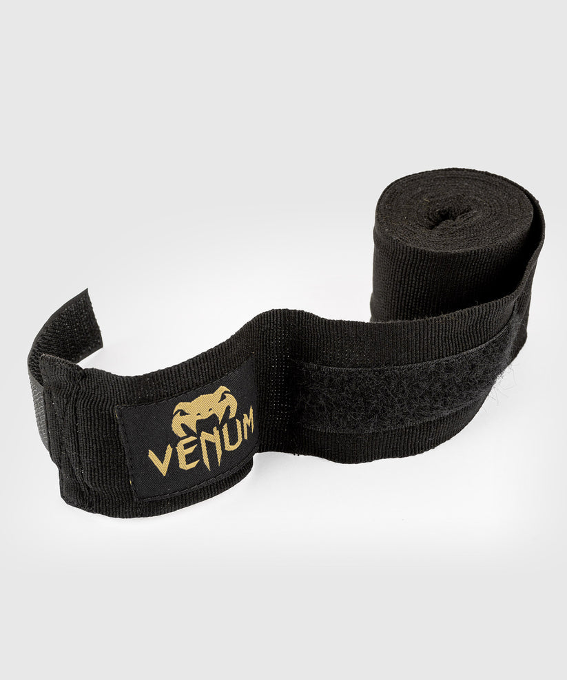 Venum Boxbandagen Kontact – 2,5 m, 2 Stück – Baumwolle – Schwarz/Gold, Waschbar bei 30 °C