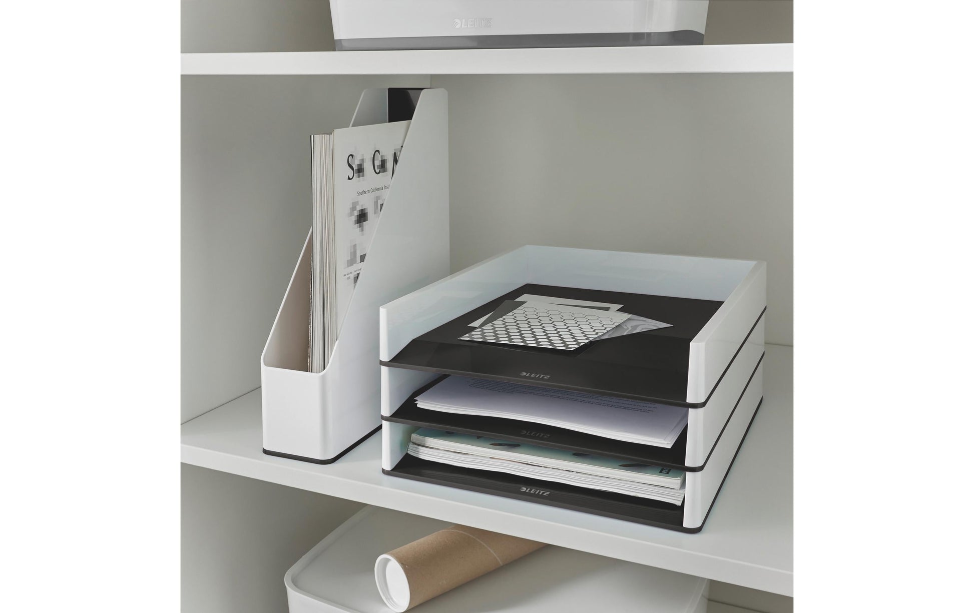 Leitz Briefkorb – Kunststoff, Schwarz, Weiss, Serie 53611095
