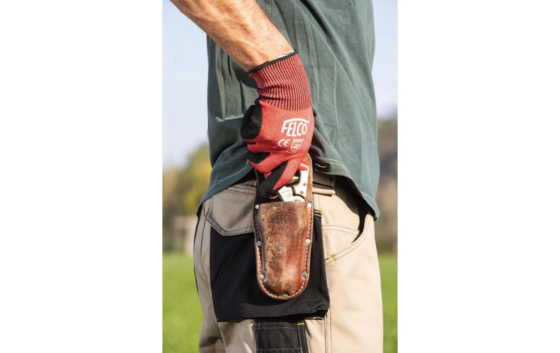 Felco Arbeitshandschuhe FELCO 701 – XL, 1 Stück – Polyester, Schwarz/Rot
