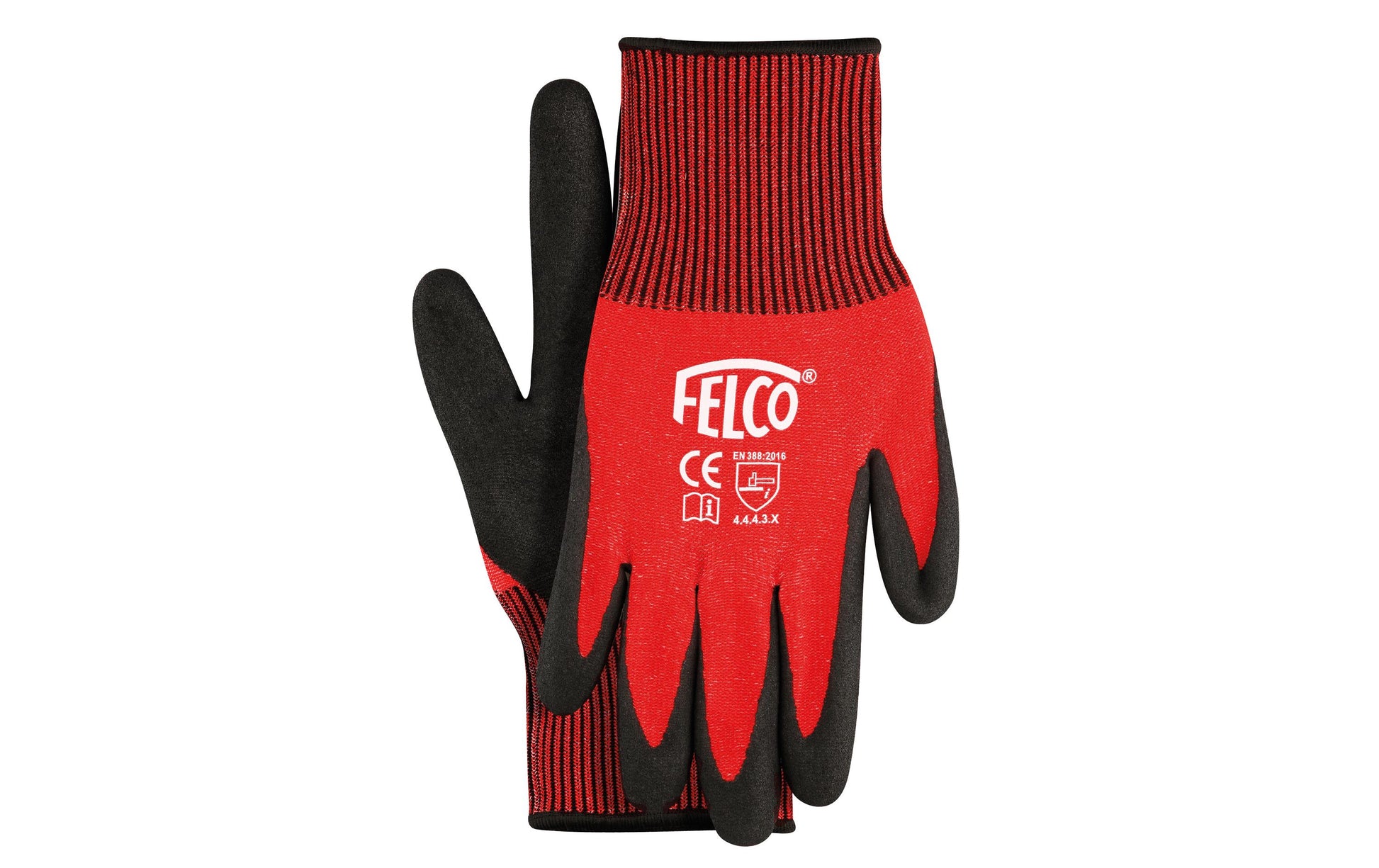 Felco Arbeitshandschuhe, 701 – M, 1 Stück – Polyester, Schwarz/Rot